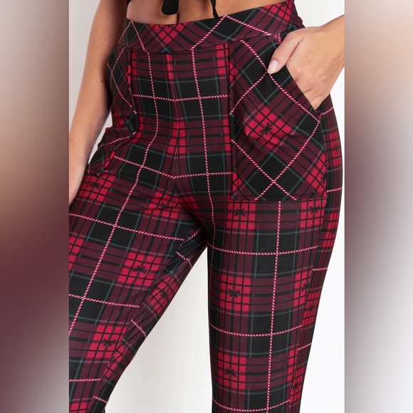 Blackmilk “TARTAN RIBBON CUFFED PANTS - LIMITED” Size Medium M NWT Holiday - Picture 4 of 16